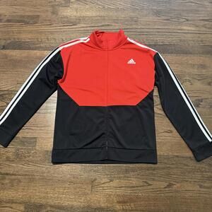 NWOT adidas Red & Black Full Zip Youth Size XL Tricot Track Jacket